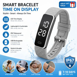Reloj Inteligente 2026 con LED Digital, Resistente al Agua, para Exteriores, con Podómetro, Monitor de Actividad, Alarma por Vibración y Recordatorios