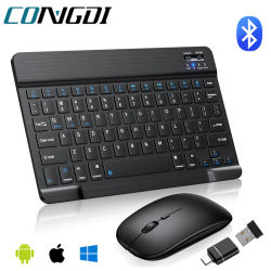 Teclado ultradelgado compatible con Bluetooth, Mini teclado inalámbrico portátil para iPad, iPhone, tableta, teléfono inteligente, iOS, Android, Win