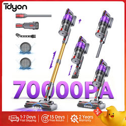 Tdyon Aspiradora Inalámbrica Nova 70000PA 680W, 75 Minutos de Autonomía, Batería Extraíble, Carga en Pared, Autoportante