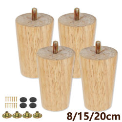 Kit de patas de muebles de madera maciza, 4 Uds., 8/15/20cm de altura, patas de muebles oblicuas/rectas, Protector de suelo de muebles antideslizante