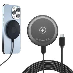 Cargador Inalámbrico Magnético, Plataforma de Carga Rápida USB C Compatible con MagSafe para iPhone 17 16 15 14 13 Pro Max Series Smartphones