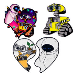 Pin de esmalte de robot de dibujos animados, broche de pareja para abrigo, broches de mujer, insignias de solapa de moda, joyería, regalo para amigos