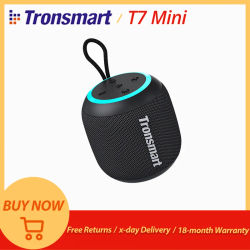 Tronsmart-minialtavoz Bluetooth T7, altavoz portátil con bajos equilibrados, IPX7, modos LED impermeables para acampar al aire libre