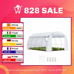 Outsunny-Invernadero de Jardín de 4x3x2 m con Puertas y 6 Ventanas para Cultivos, Plantas, Flores Blanco