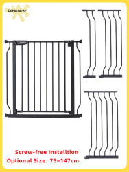 PANGDUBE Puerta de seguridad para niños, con montaje a presión, puerta de seguridad para escaleras para bebés, barrera de seguridad para mascotas para perros y gatos, puerta a prueba de niños para