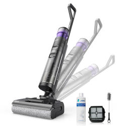 JONR ED12 Pro Max Aspirador Seco y Húmedo Inalámbrico 180° Reclinable Trapeadora Inteligente 17000Pa Autolimpieza 70°C Secado 65°C Anti-Enredo Suelo Duro Madera Azulejo Pelo Mascota Tanque 800ML 40min