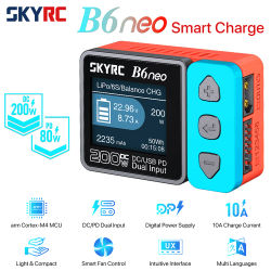 Cargador Inteligente SkyRC B6Neo DC 200W PD 80W, Cargador de Baterías LiPo con Balanceador SK-100198, Cargador/Descargador Compacto 6S Skyrc B6 Neo