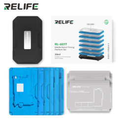 RELIFE RL-601T 31 en 1 iPhone X ~ 17 Pro Max placa base tablero de capa media planta plataforma de estaño 3D BGA Reballing Kit de plantilla