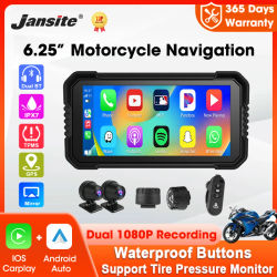Portátil 6,25 pulgadas motocicleta navegación GPS inalámbrico Carplay Android Auto DVR grabadora de unidad Moto Monitor WIFI IPX7 impermeable