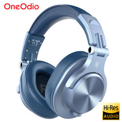 Oneodio A70 auriculares inalámbricos Bluetooth 5,2 72 horas sobre la oreja Audio de alta resolución 3,5mm/6,35mm auriculares con cable para estudio DJ con micrófono