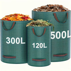 Bolsas para residuos de jardín de PP de alta resistencia: bolsas reutilizables para restos de patio con tela industrial y asas para plantas y colección de hojas