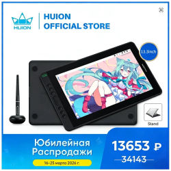 HUION-tableta gráfica Kamvas 13, Monitor de dibujo con bolígrafo sin batería, 120% sRGB, 8192 niveles, gama de teclas exprés mesa digitalizadora huion