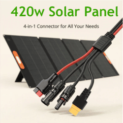 Panel Solar Plegable Portátil CHUBAN de 420W, Cargador de Batería Solar de 400W, Energía de Respaldo de Emergencia para Exteriores, para Camping, RV, Hogar