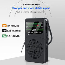 Radio portátil FM/AM/SW, receptor FM con batería, excelente recepción, altavoz claro con conector para auriculares de 3,5mm, iluminación LED para personas mayores
