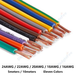 Cable eléctrico Multicolor 14 16 18 20 22 AWG Cable electrónico de cobre de PVC Flexible para equipo tira de luz LED altavoz