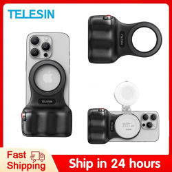TELESIN-empuñadura magnética para cámara de teléfono, soporte para teléfono, ayuda de disparo, mango de Control remoto para Iphone, HUAWEI, SAMSUNG
