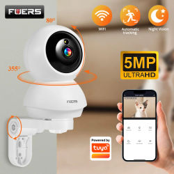FUERS 4K 8MP WiFi IP cámara para mascotas cámara para perros Tuya cámara de vigilancia inalámbrica de seguridad para el hogar inteligente Monitor de bebé Mini cámara