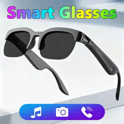 Nuevas Gafas Inteligentes con Control de Cámara 2026, Gafas de Sol con Música, Auriculares Inalámbricos Bluetooth, Llamadas, Audio HIFI para Android