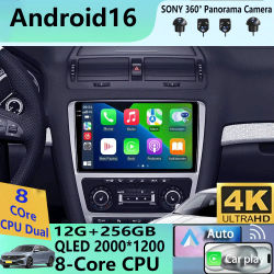 Radio para Auto Android 16 para Skoda Octavia 2 A5 2008-2013, Reproductor Multimedia de Video, Navegación GPS, 2 Din, Carplay, Estéreo, DVD, Altavoz