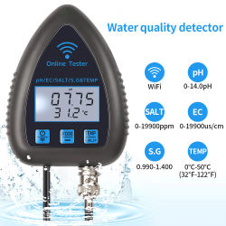 Tuya WiFi 5 en 1 Monitor de calidad del agua TDS/EC/SALT PH S.G.TEMP analizador de agua Bluetooth multifunción para acuarios y acuicultura