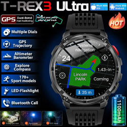 2026 nuevo T-Rex3 Pro 1100mAh batería reloj inteligente GPS camino 5ATM impermeable deportes correr rastreador al aire libre brújula militar Smartwatch