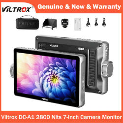 VILTROX DC-A1 Monitor de campo de vídeo de 2800nit, pantalla táctil de 7 pulgadas, monitor externo de cámara 4K de 60 Hz con ventiladores de refrigeración, 170 ° Gran angular