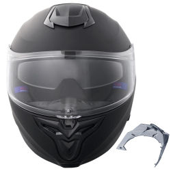 SucceBuy Casco de motocicleta de cara completa Smart Street ABS y casco de alta densidad con ranura Bluetooth y lente intercambiable apto para adultos