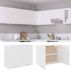 Mueble de cocina, mueble colgante de madera para cocina con dos estantes y puertas, organizadores y almacenamiento, 80x31x60 cm