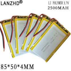 1-10 Baterías de Litio Polímero de 3.7V 405085 2500mAh para Reemplazo en Receptor Bluetooth, Intercomunicador, Lámpara LED, Fuente de Alimentación para Vehículos