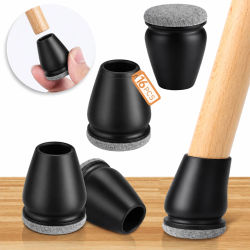 16 protectores de patas de silla, almohadillas de fieltro gruesas diagonales, cubiertas de silicona para patas de muebles y mesas en suelos de madera dura.