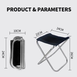 Taburete plegable portátil de aleación de aluminio para exteriores, taburete para Picnic y Camping, MIni silla de almacenamiento para pesca, muebles ultraligeros