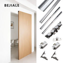Accesorios para puertas correderas interiores de puertas de Granero, rieles para puertas correderas, Kit deslizante, juego completo para el hogar, mejora de herrajes para muebles