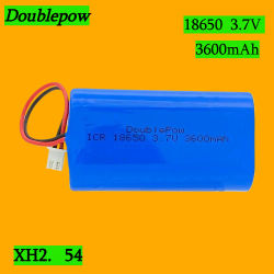 Paquete de batería de litio de 3,7 V, 3600mAh, 18650, batería recargable, amplificador, placa de protección de altavoz + enchufe de XH-2P