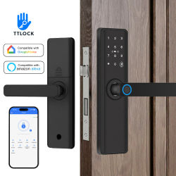 Cerradura de puerta inteligente 2025 con aplicación TTLock compatible con Bluetooth, cerradura electrónica Digital, cerradura de puerta de madera para hogar inteligente con huella dactilar