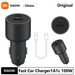 Nuevo Cargador de Coche Xiaomi 100W MAX 1A1C, Carga Rápida de Doble Puerto USB-A USB-C, Dispositivo Inteligente Totalmente Compatible con Pantalla de Efectos de Luz