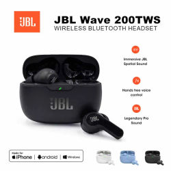 Audífonos Inalámbricos Originales JBL Wave 200TWS, Auriculares Bluetooth 5.0 JBL W200 TWS, Audífonos Deportivos con Micrófono