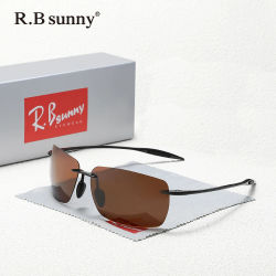 Gafas de sol sin marco vintage polarizadas UV400 gafas ligeras para hombres mujeres que conducen gafas de ocio