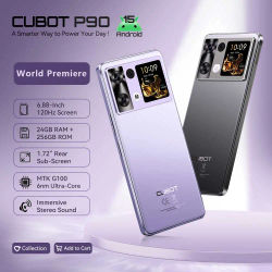 Smartphone Android Cubot P90, pantalla de 6,88 pulgadas y 120 Hz, 24 GB de RAM (12 GB + 12 GB ampliados), 256 GB de ROM, procesador G100 Octa-core de 2,2 GHz, cámara de 64 MP, 5100 mAh, NFC, altavoz