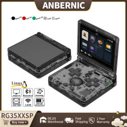ANBERNIC-consola de juegos portátil RG35XXSP con tapa, consola de videojuegos IPS de 3,5 ", Linux, 64 bits, compatible con 5GWiFi, Bluetooth