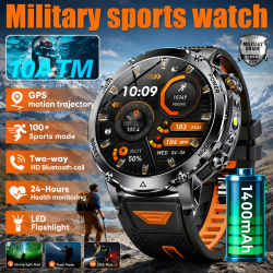 Reloj Inteligente LIGE TANK Ultra con Batería de 1400mAh, Resistente al Agua 10ATM, Monitor de Ritmo Cardíaco, Linterna, Pulsera Deportiva para Hombre y Mujer