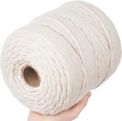 Cordón de macramé de algodón 100% Natural, cuerda de macramé de 4mm, cordón artesanal para manualidades DIY, perchas para plantas tejidas, decoración navideña para bodas, color Beige