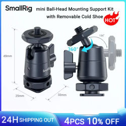 Mini cabeza de bola SmallRig con soporte de zapata fría extraíble 360 ° Cabezal de bola panorámico para cámara/micrófono/monitor/luz de vídeo LED 2948