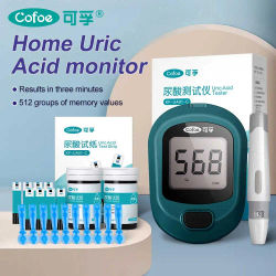 Monitor de ácido úrico Cofoe con lancetas de tiras reactivas 50/100 uso doméstico o médico para medir la gota de ácido úrico para evitar un ácido úrico alto