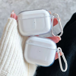 Funda transparente de TPU suave con cordón para auriculares AirPods Pro3/Pro2/Pro, funda para auriculares AirPods 1/2/3/4, cubierta de silicona a prueba de golpes