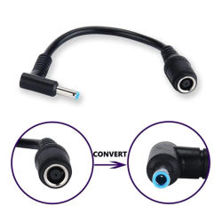 Convertidor de cargador de corriente CC de 7,4mm a 4,5mm, gran Cable conector adaptador CC de repuesto para puntas azules HP Dell, 1 ud.