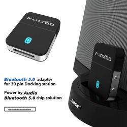 Fanxoo adaptador Bluetooth de 30 pines 5,0 Audio Mini receptor Bluetooth para Bose Sounddock JBL YAMAHA IPhone IPod Jack altavoz analógico