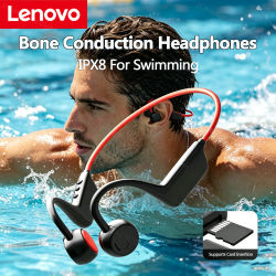 Auriculares Lenovo de Conducción Ósea, Inalámbricos, para Natación y Deportes, IPX8, Bluetooth 5.4, con Micrófono, Resistentes al Agua, para Ejercicio y Fitness