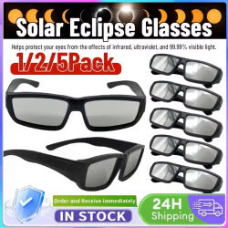 Gafas de Eclipse Solar Seguras con Marco de Plástico, Visor Solar Profesional para Observación Directa del Sol, Gafas para Eclipse Total