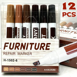 Marcadores de Retoque para Muebles, Kit de Reparación de Arañazos en Madera, Pintura para Pisos, Mesas, Escritorios, Tratamiento Impermeable para Paredes