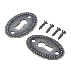 Cubierta de cerradura con forma ovalada, cerradura de gabinete de estilo chino antiguo, Color bronce antiguo, herrajes para muebles, 2 uds.